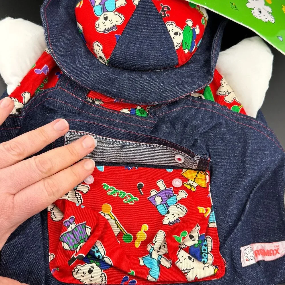Cute Bagmax Child Kid Backpack Knapsack Denim Koala Character Hat Cover Hug Paws
